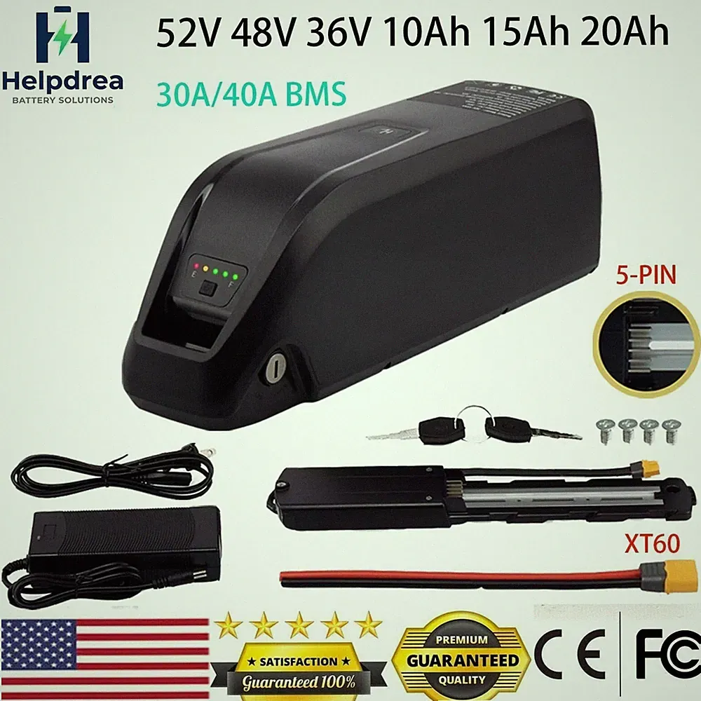 52V 48V 36V Hailong Battery 5-Pin for ≤2000W eBike Electric Bicycle Bicycle Bike